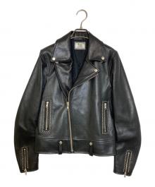 Rags McGREGOR（ラグスマックレガー）の古着「DOUBLE RIDER'S LEATHER JACKET」｜ブラック