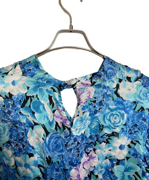 BALENCIAGA（バレンシアガ）BALENCIAGA (バレンシアガ) フラワープリントデザインワンピース ブルー サイズ:36の古着・服飾アイテム