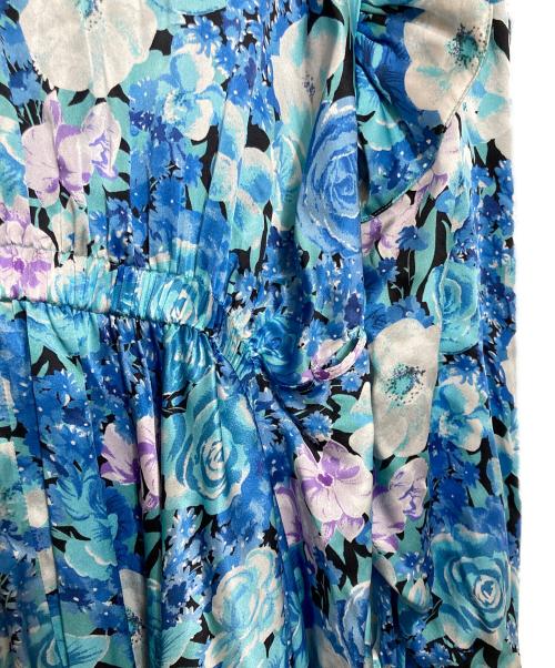 BALENCIAGA（バレンシアガ）BALENCIAGA (バレンシアガ) フラワープリントデザインワンピース ブルー サイズ:36の古着・服飾アイテム