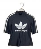 BALENCIAGA×adidasバレンシアガ×アディダス）の古着「コラボ ロゴプリントミニTシャツ」｜ブラック