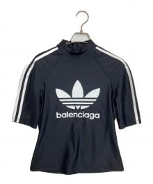 BALENCIAGA×adidas（バレンシアガ×アディダス）の古着「コラボ ロゴプリントミニTシャツ」｜ブラック