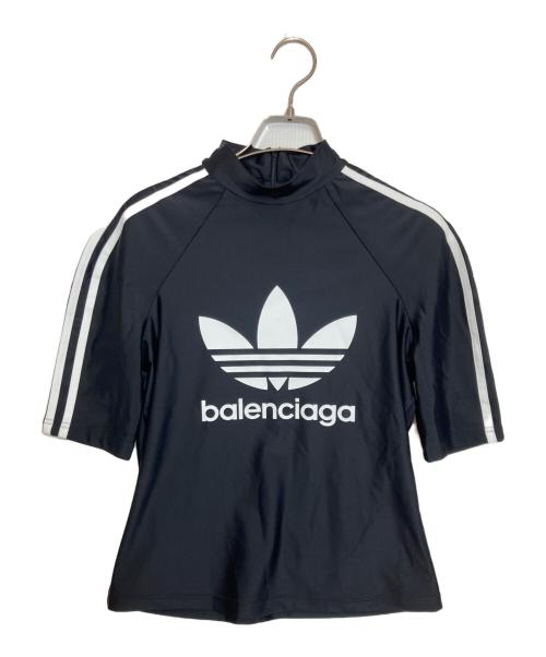 BALENCIAGA（バレンシアガ）BALENCIAGA (バレンシアガ) adidas (アディダス) コラボ ロゴプリントミニTシャツ ブラック サイズ:42の古着・服飾アイテム