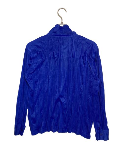 PLEATS PLEASE（プリーツプリーズ）PLEATS PLEASE (プリーツプリーズ) シワプリーツシャツ ブルー サイズ:3の古着・服飾アイテム
