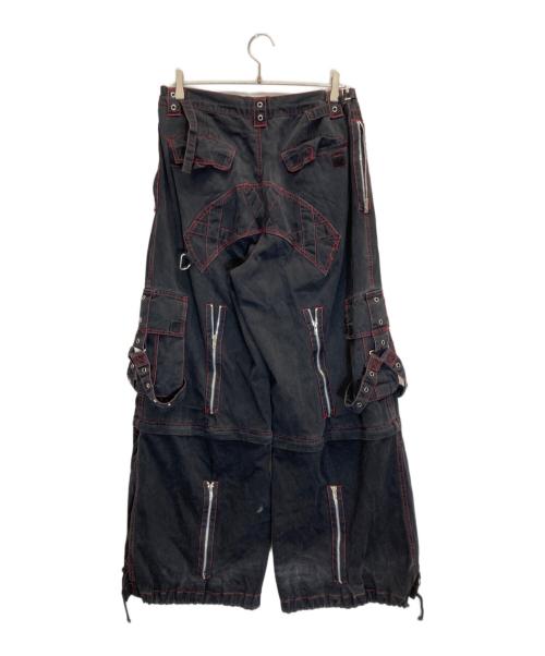 TRIPP（トリップ）TRIPP (トリップ) ステッチデザインカーゴパンツ ブラック×レッド サイズ:Mの古着・服飾アイテム
