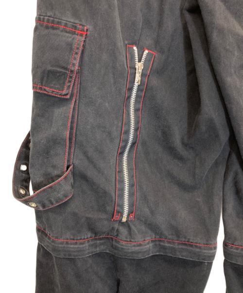 TRIPP（トリップ）TRIPP (トリップ) ステッチデザインカーゴパンツ ブラック×レッド サイズ:Mの古着・服飾アイテム