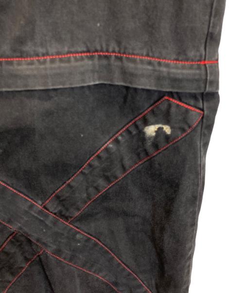 TRIPP（トリップ）TRIPP (トリップ) ステッチデザインカーゴパンツ ブラック×レッド サイズ:Mの古着・服飾アイテム