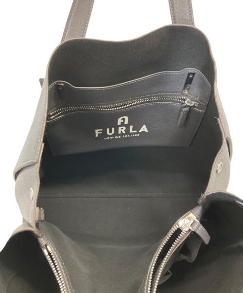 FURLA（フルラ）FURLA (フルラ) レザートートバッグ グレーの古着・服飾アイテム