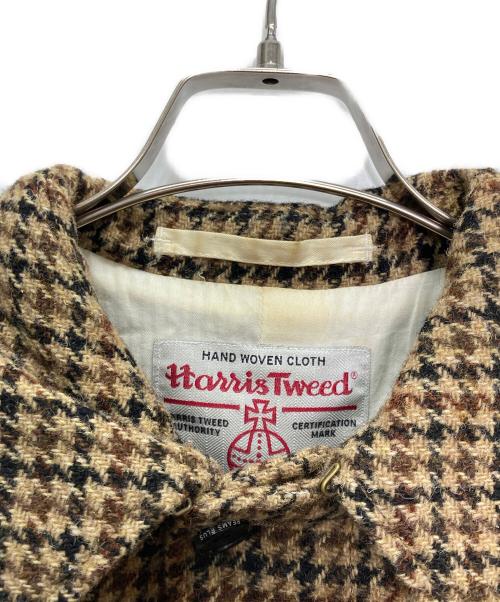 BEAMS PLUS（ビームスプラス）BEAMS PLUS (ビームスプラス) Harris Tweed (ハリスツイード) Bal Collar Coat Harris Tweed ブラウン サイズ:Sの古着・服飾アイテム