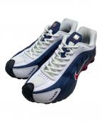 NIKEナイキ）の古着「SHOX R4 MIDNIGHT NAVY/GYM RED-WHITE ローカットスニーカー」｜ネイビー
