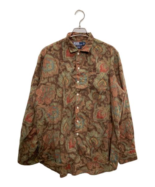 POLO RALPH LAUREN（ポロ・ラルフローレン）POLO RALPH LAUREN (ポロ・ラルフローレン) BONNARD ペイズリー柄ウールシャツ ブラウン サイズ:Lの古着・服飾アイテム