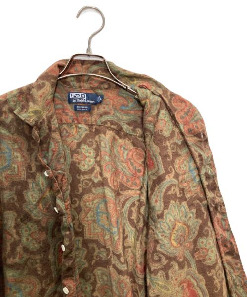 POLO RALPH LAUREN（ポロ・ラルフローレン）POLO RALPH LAUREN (ポロ・ラルフローレン) BONNARD ペイズリー柄ウールシャツ ブラウン サイズ:Lの古着・服飾アイテム