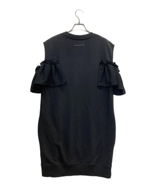 MM6 Maison Margiela（エムエムシックスメゾンマルジェラ）MM6 Maison Margiela (エムエムシックスメゾンマルジェラ) Ruffled drop detail cold shoulder dress ブラック サイズ:XSの古着・服飾アイテム