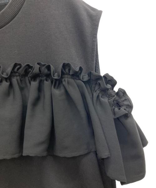 MM6 Maison Margiela（エムエムシックスメゾンマルジェラ）MM6 Maison Margiela (エムエムシックスメゾンマルジェラ) Ruffled drop detail cold shoulder dress ブラック サイズ:XSの古着・服飾アイテム
