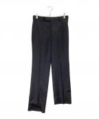 JOHN LAWRENCE SULLIVANジョン ローレンス サリバン）の古着「Wool satin straight trousers」｜ブラック