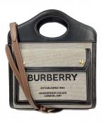 BURBERRYバーバリー）の古着「2WAYミニポケットバッグ」｜グレー×ブラック×ブラウン