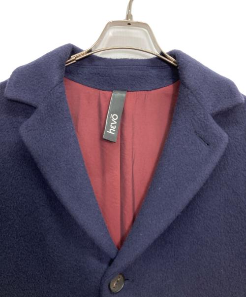 HEVO（イーヴォ）Hevo (イーヴォ) モヘア混チェスターコート ネイビー サイズ:48の古着・服飾アイテム