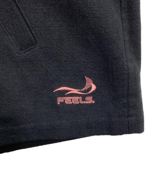FEELS（フィールズ）FEELS (フィールズ) リネンジップアップブルゾン ブラック サイズ:Lの古着・服飾アイテム