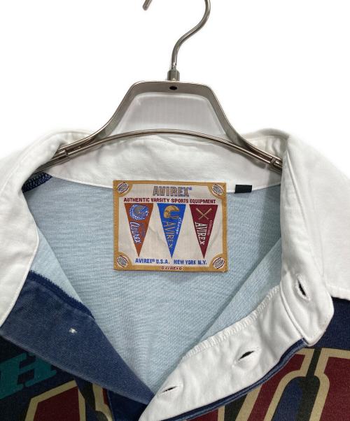 AVIREX（アヴィレックス）AVIREX (アヴィレックス) STABRIDGE (スタブリッジ) HAWKS RUGBY SHIRTS ネイビー サイズ:XLの古着・服飾アイテム