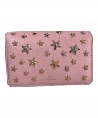 JIMMY CHOOジミーチュウ）の古着「スタッズウォレット 折りたたみ財布」｜ピンク