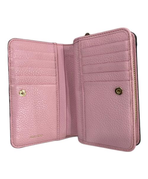 JIMMY CHOO（ジミーチュウ）JIMMY CHOO (ジミーチュウ) スタッズウォレット 折りたたみ財布 ピンクの古着・服飾アイテム