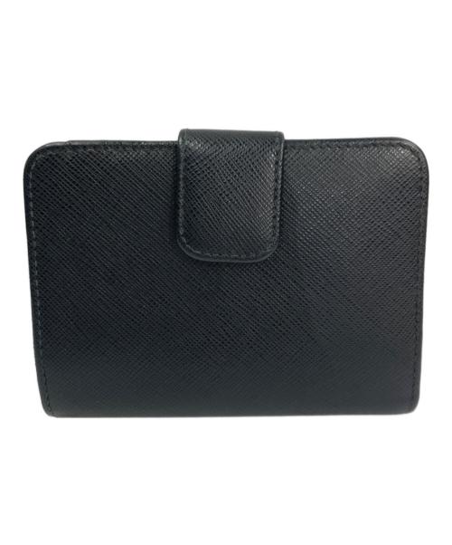 PRADA（プラダ）PRADA (プラダ) SAFFIANO TRIANG ラウンドジップウォレット ブラックの古着・服飾アイテム