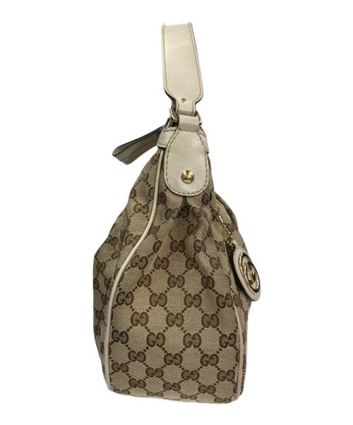 GUCCI（グッチ）GUCCI (グッチ) GGキャンバス ワンショルダーバッグ ベージュ×ホワイトの古着・服飾アイテム