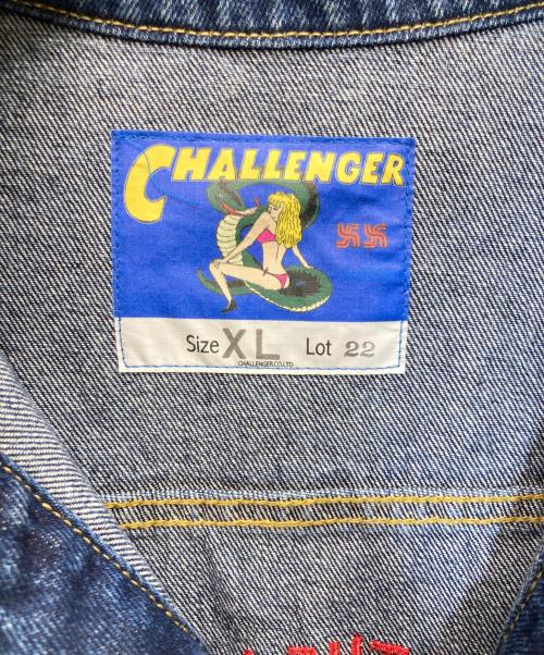 CHALLENGER（チャレンジャー）CHALLENGER (チャレンジャー) CHALLENGER ICE WASHED PATCH DENIM JACKET ブルー サイズ:XLの古着・服飾アイテム