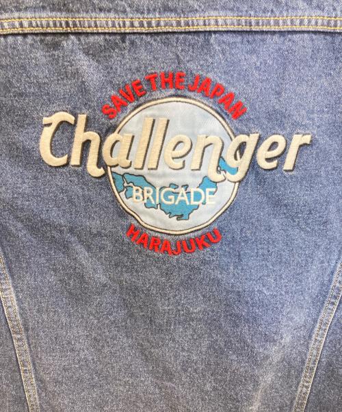CHALLENGER（チャレンジャー）CHALLENGER (チャレンジャー) CHALLENGER ICE WASHED PATCH DENIM JACKET ブルー サイズ:XLの古着・服飾アイテム