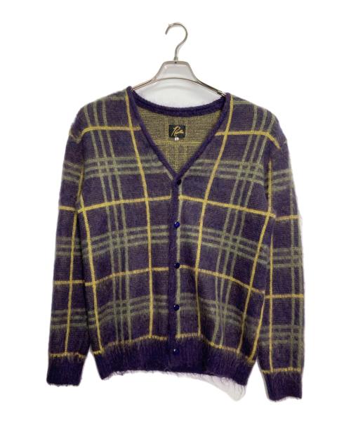 Needles（ニードルズ）Needles (ニードルズ) Mohair Cardigan - Plaid パープル サイズ:Sの古着・服飾アイテム