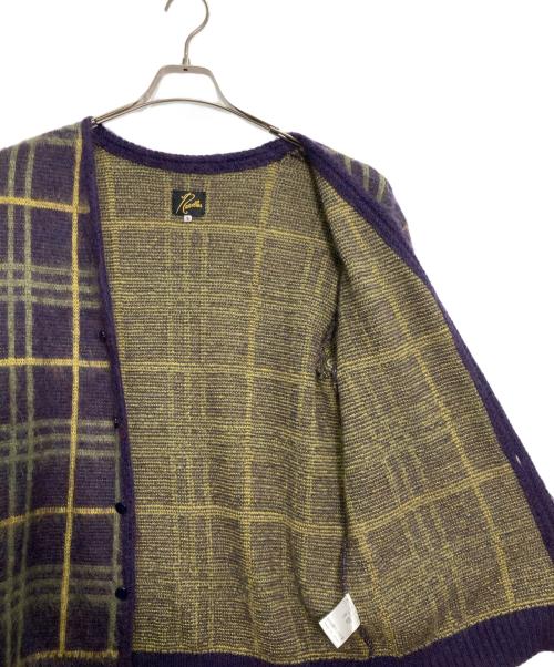 Needles（ニードルズ）Needles (ニードルズ) Mohair Cardigan - Plaid パープル サイズ:Sの古着・服飾アイテム