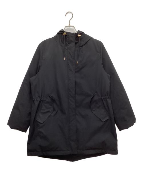23区（ニジュウサンク）23区 (ニジュウサンク) ミリタリー フーデット ダウンコート ブラック サイズ:44の古着・服飾アイテム