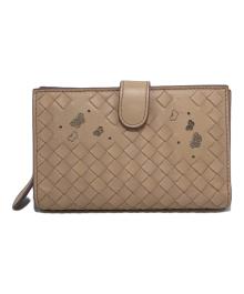 BOTTEGA VENETA（ボッテガベネタ）の古着「イントレチャートバタフライウォレット」｜ベージュ