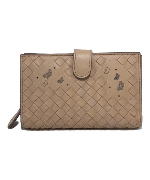 BOTTEGA VENETA（ボッテガベネタ）BOTTEGA VENETA (ボッテガベネタ) イントレチャートバタフライウォレット ベージュの古着・服飾アイテム