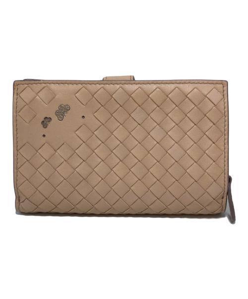 BOTTEGA VENETA（ボッテガベネタ）BOTTEGA VENETA (ボッテガベネタ) イントレチャートバタフライウォレット ベージュの古着・服飾アイテム