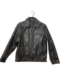 GAP（ギャップ）の古着「ジップアップ レザージャケット」｜ブラック