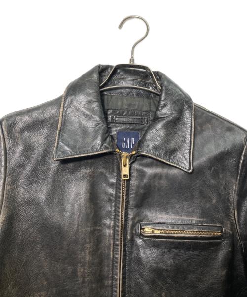 GAP（ギャップ）GAP (ギャップ) ジップアップ レザージャケット ブラック サイズ:XSの古着・服飾アイテム
