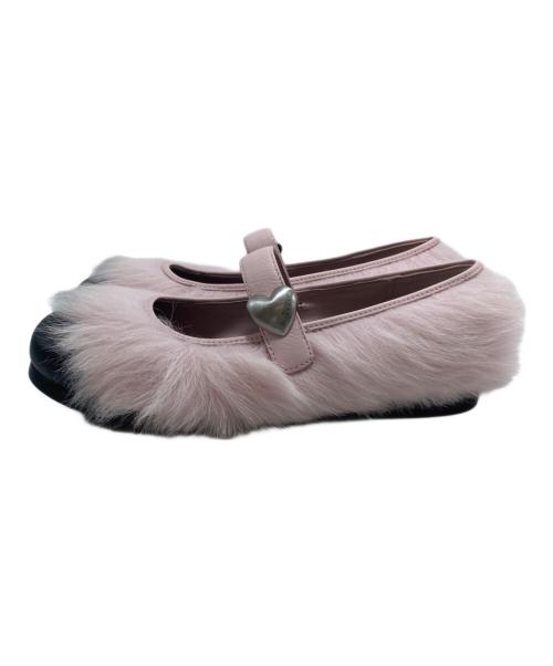 AMBUSH（アンブッシュ）AMBUSH (アンブッシュ) UGG (アグ) Mary Jane ファーフラットシューズ ピンク サイズ:24の古着・服飾アイテム