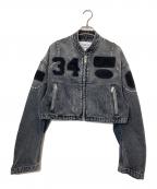 AMBUSHアンブッシュ）の古着「クロップド DENIM RIDER JACKET」｜ブラック