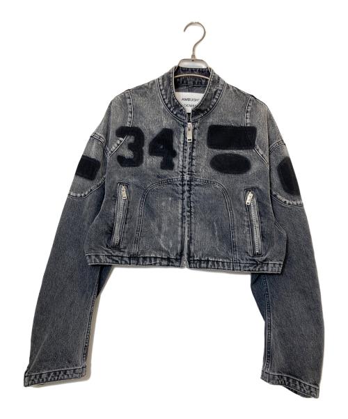 AMBUSH（アンブッシュ）AMBUSH (アンブッシュ) クロップド DENIM RIDER JACKET ブラック サイズ:Sの古着・服飾アイテム