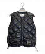 and wanderアンドワンダー）の古着「DIAMOND STITCH DOWN VEST 2」｜ブラック
