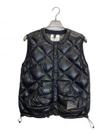 and wander（アンドワンダー）の古着「DIAMOND STITCH DOWN VEST 2」｜ブラック