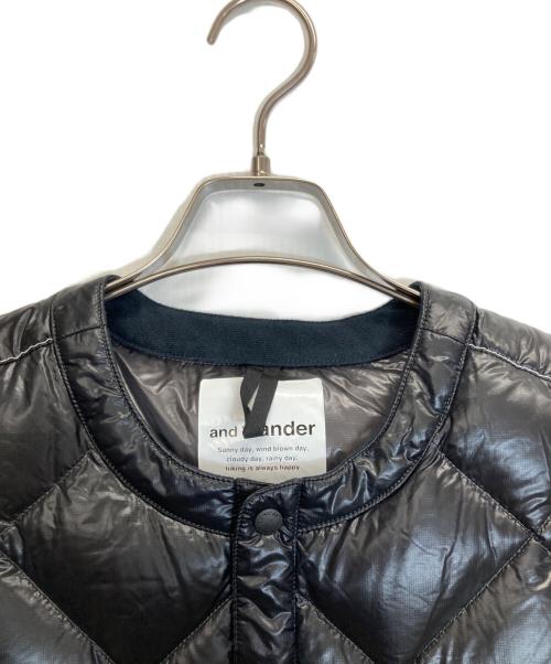 and wander（アンドワンダー）and wander (アンドワンダー) DIAMOND STITCH DOWN VEST 2 ブラック サイズ:不明の古着・服飾アイテム