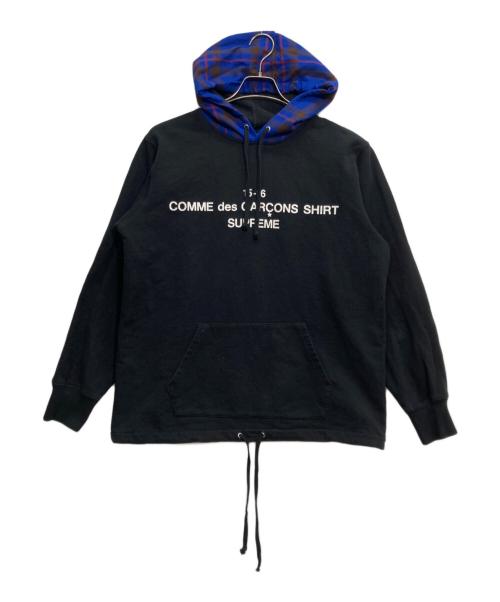 SUPREME（シュプリーム）Supreme (シュプリーム) COMME des GARCONS SHIRT (コムデギャルソンシャツ) CDG SHIRT HOODIE ブラック サイズ:Mの古着・服飾アイテム