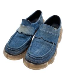 grounds×YUEQI QI（グラウンズ×ユェチ チ）の古着「recycled denim loafer」｜インディゴ×ベージュ