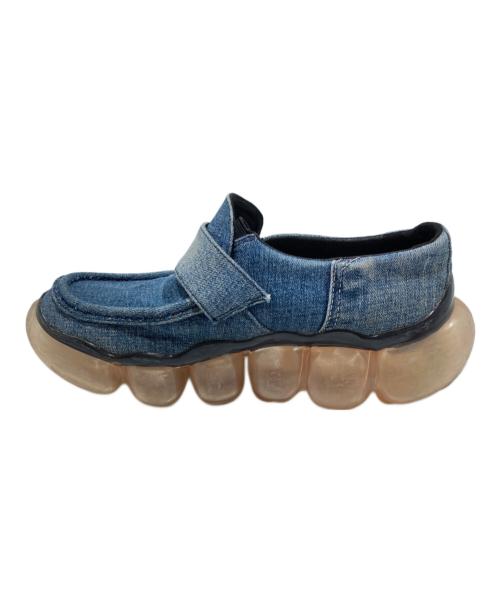 grounds（グラウンズ）grounds (グラウンズ) YUEQI QI (ユェチ チ) recycled denim loafer インディゴ×ベージュ サイズ:24cmの古着・服飾アイテム