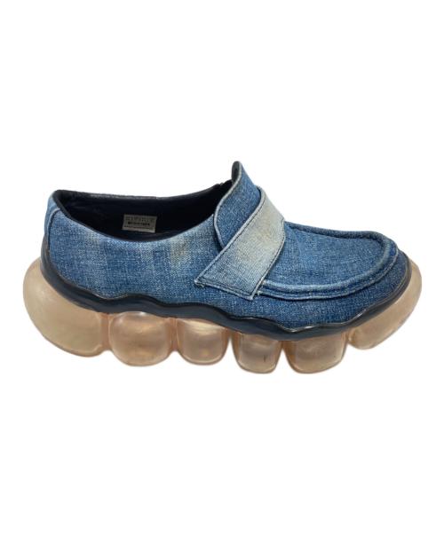grounds（グラウンズ）grounds (グラウンズ) YUEQI QI (ユェチ チ) recycled denim loafer インディゴ×ベージュ サイズ:24cmの古着・服飾アイテム