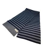 GUCCIグッチ）の古着「ボーダーマフラー」｜ブラック×グレー
