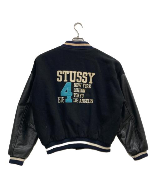 stussy（ステューシー）stussy (ステューシー) BIG-4ワッペンスタジャン ブラック サイズ:Mの古着・服飾アイテム