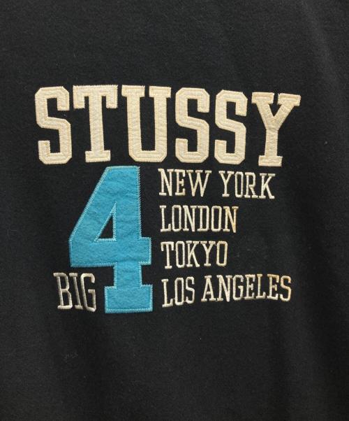 stussy（ステューシー）stussy (ステューシー) BIG-4ワッペンスタジャン ブラック サイズ:Mの古着・服飾アイテム