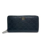 GUCCIグッチ）の古着「ラウンドファスナー長財布」｜ブラック